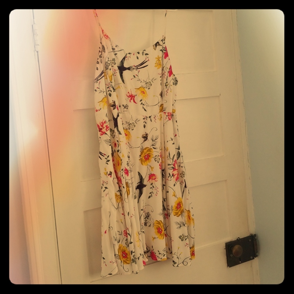 Floral & Bird Print Dress